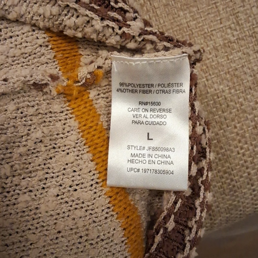 MASON & BELLE BOUCLE KNIT SWEATER SIZE LARGE